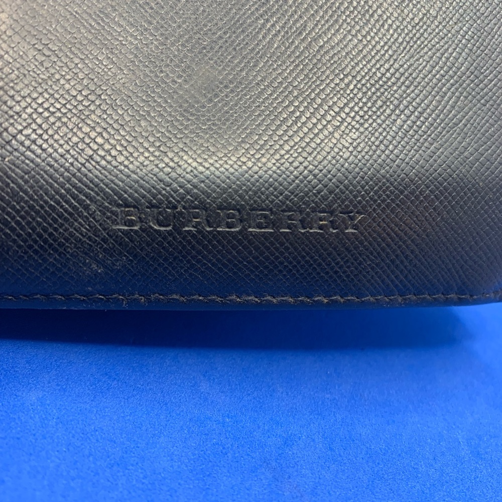 🔥 Vintage Burberry black leather Wallet haymarket checkered interior Rare - Picture 13 of 14